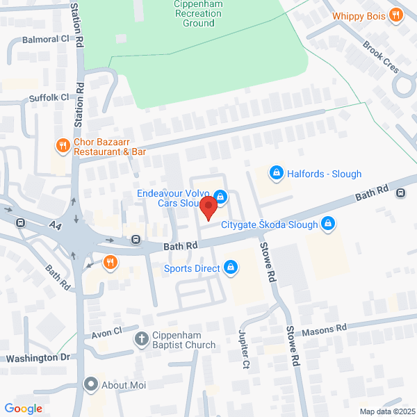 Map of Volvo Cars Slough located in 392 Bath Road SLOUGH, SL1 6JA